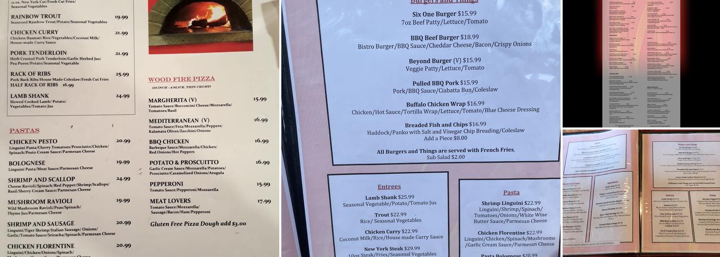 Bistro Six One Menu