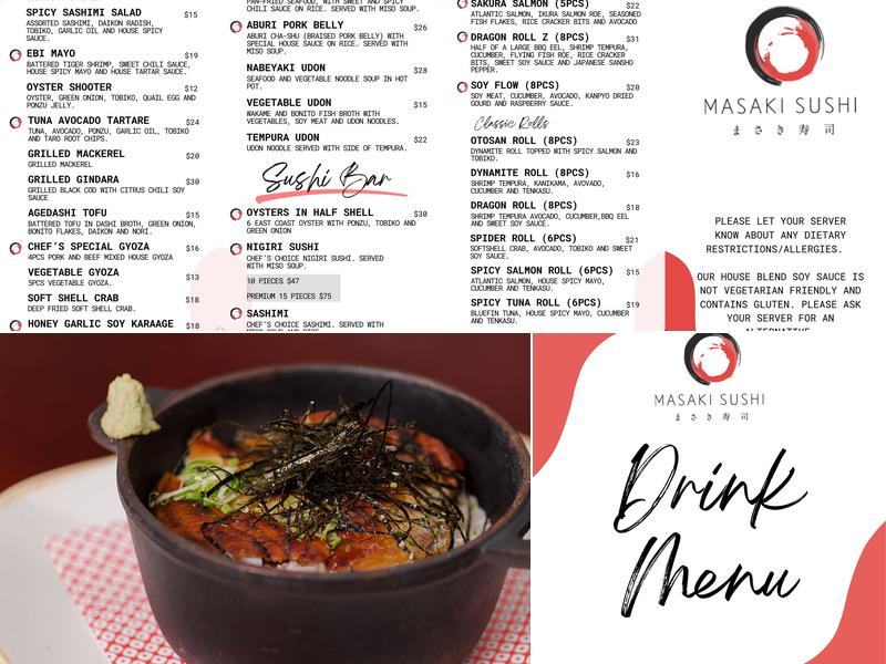 Masaki Sushi Menu