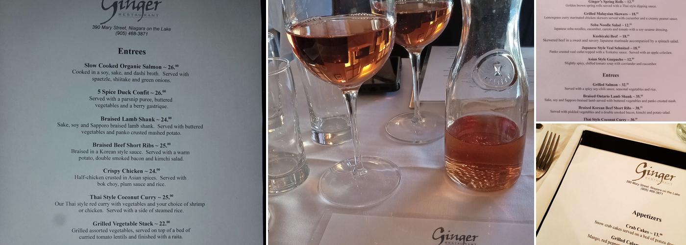 Ginger Restaurant Menu