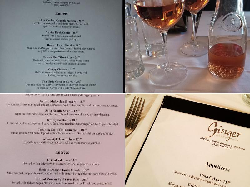 Ginger Restaurant Menu