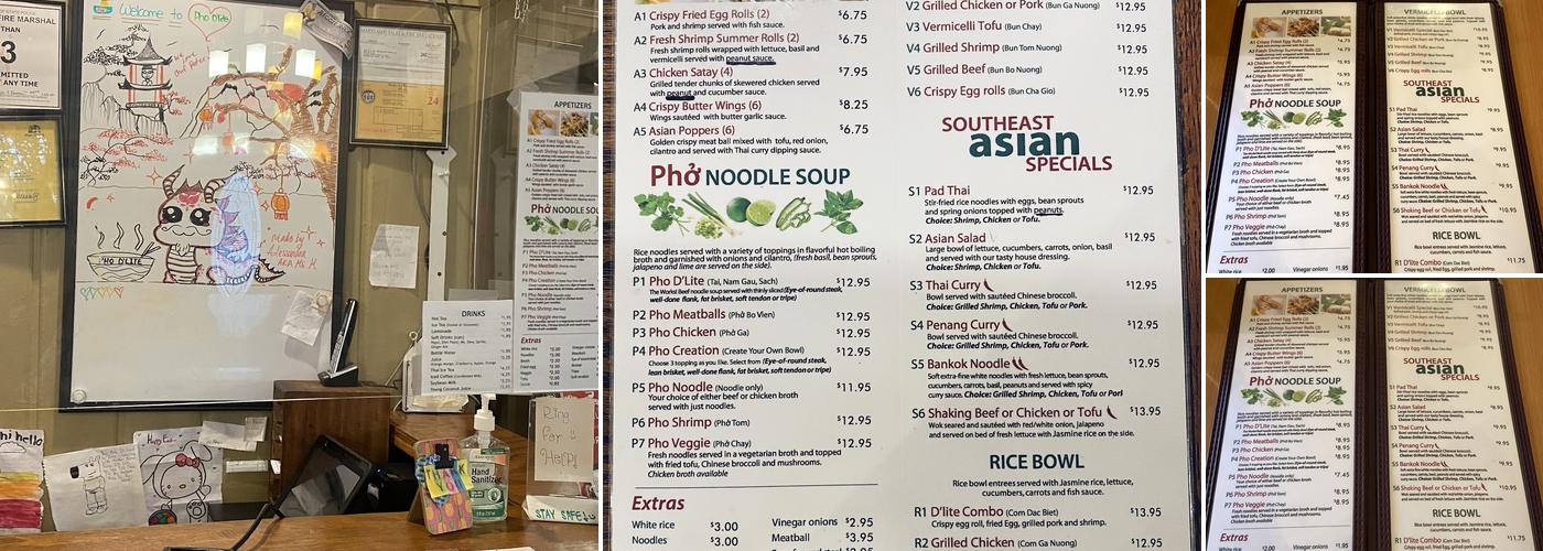 Pho D'Lite Menu