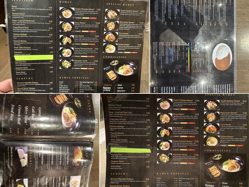 Kobashi Ramen & Curry Menu