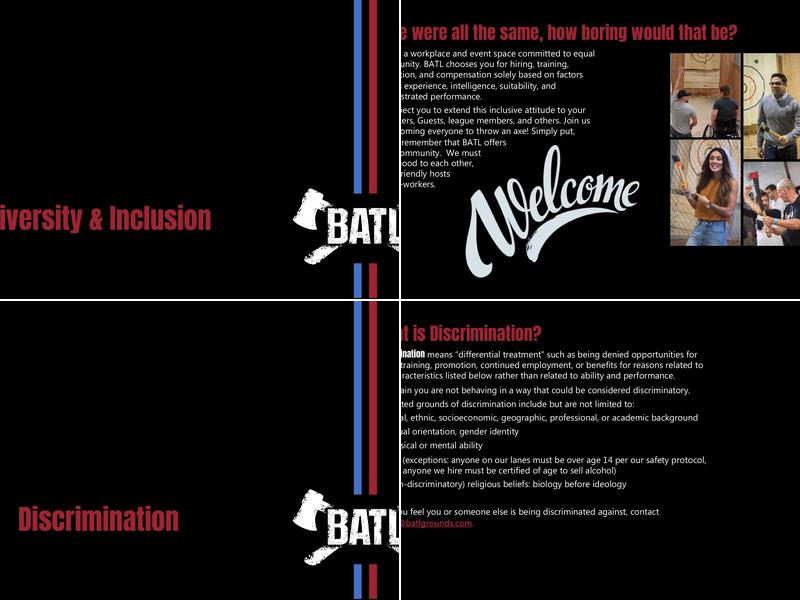 BATL Axe Throwing | Scottsdale Menu