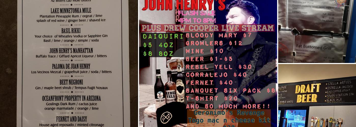 John Henry’s Menu