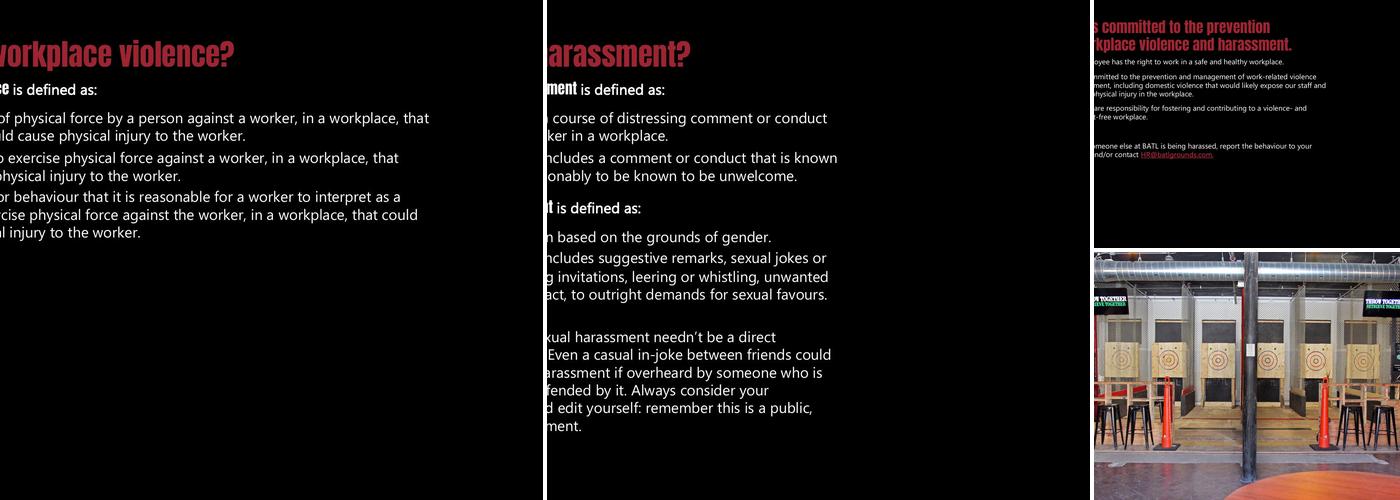 BATL Axe Throwing Menu