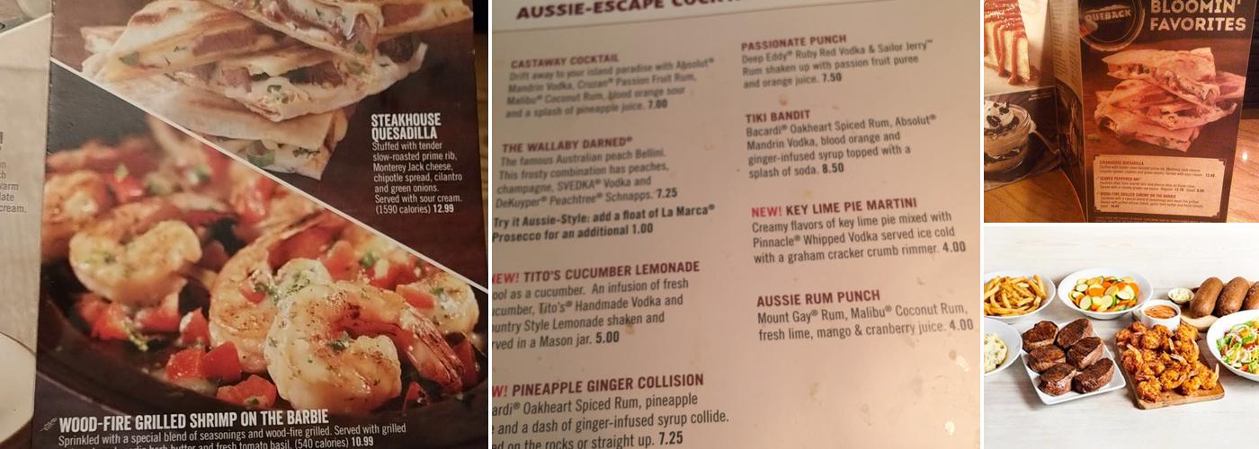 Outback Steakhouse Menu
