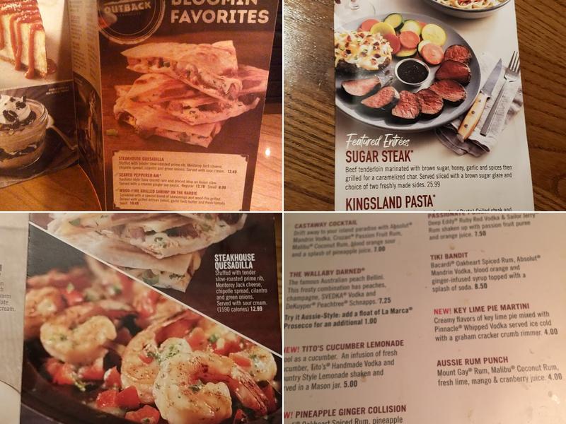 Outback Steakhouse Menu
