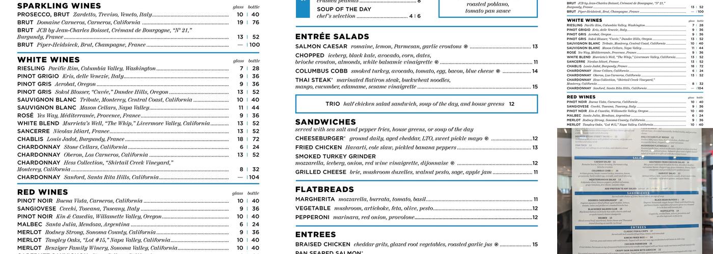 Degrees Restaurant at Columbus State Community College Menu