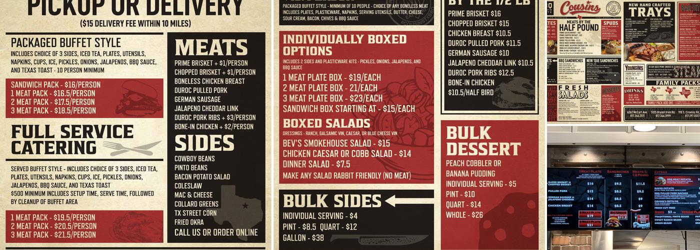 Cousins BBQ Menu