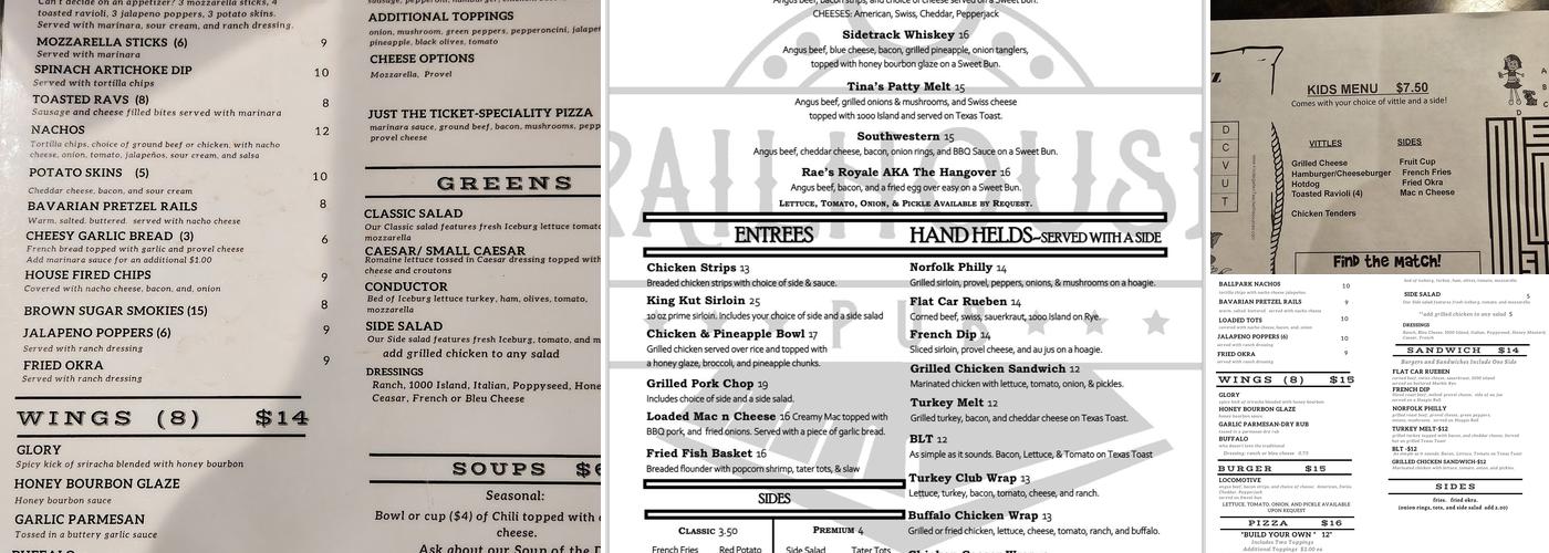 Railhouse Pub Menu