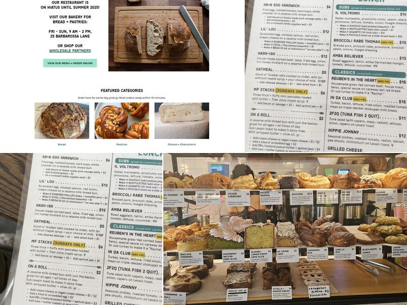 Kingston Bread + Bar Menu