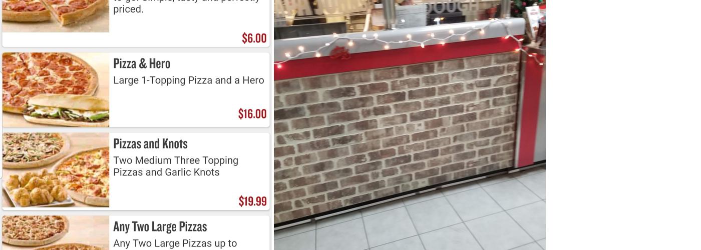 Papa Johns Pizza Menu