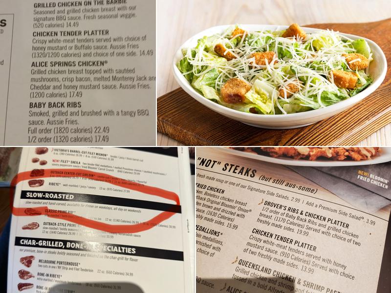 Outback Steakhouse Menu