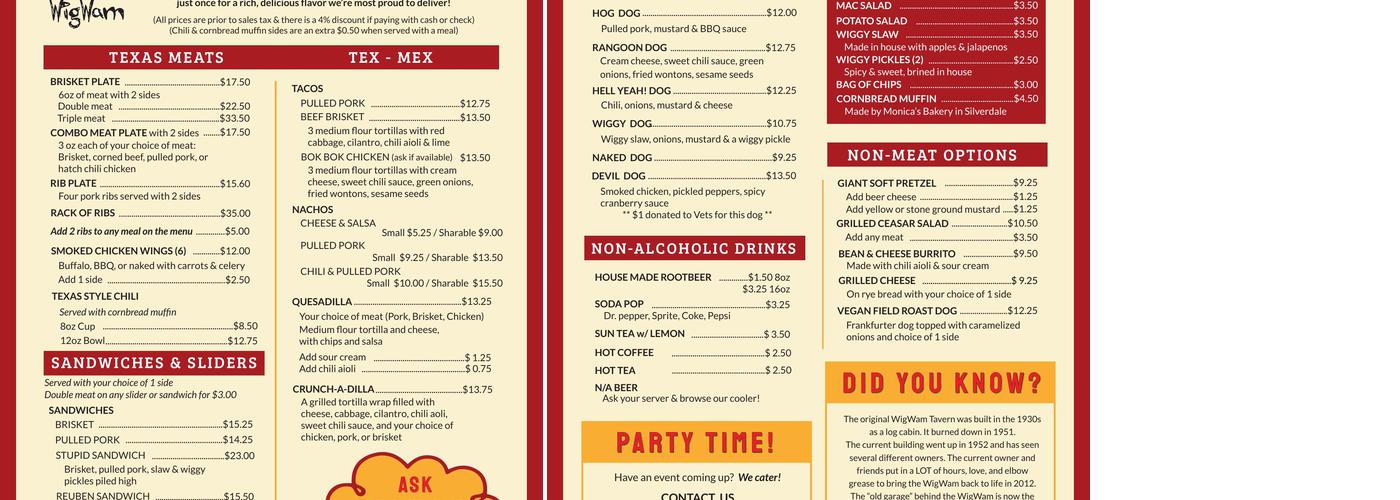 Deep Draft Brewing Menu