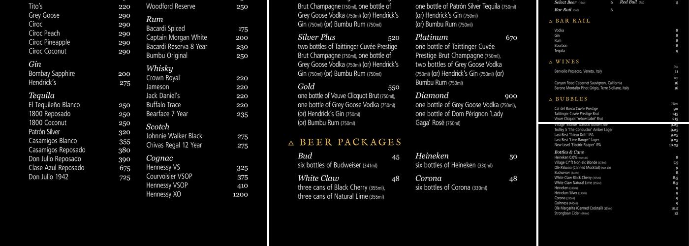 Sub Rosa Menu