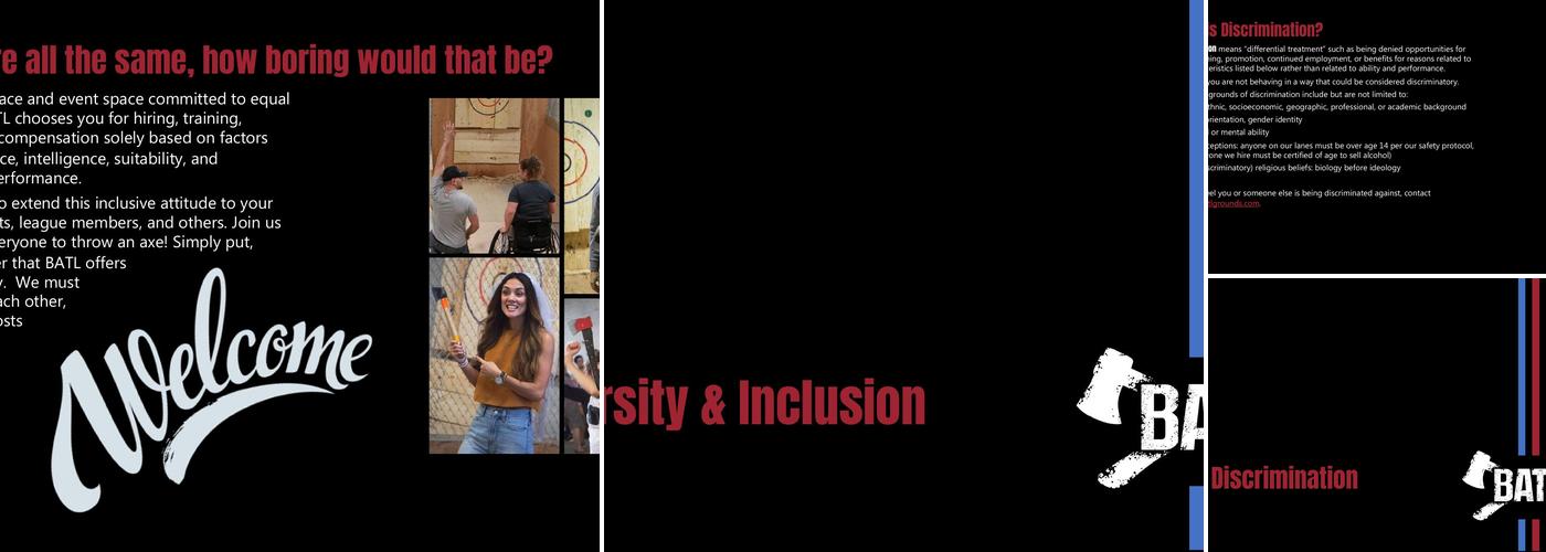 BATL Axe Throwing Menu