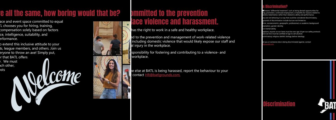 BATL Axe Throwing Menu