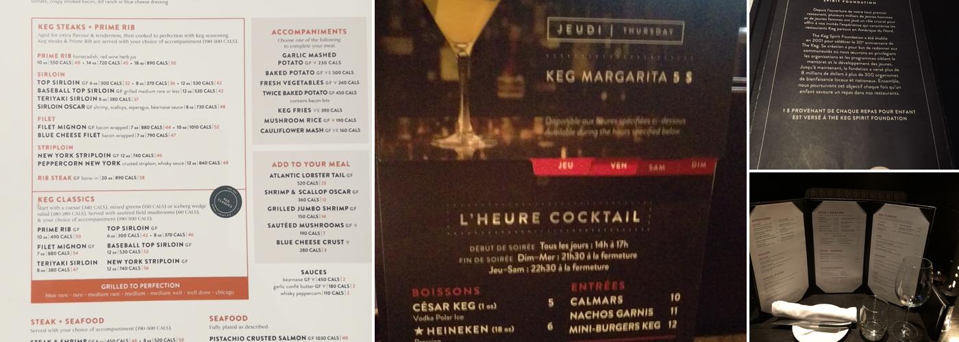 The Keg Steakhouse + Bar - Oakville Menu