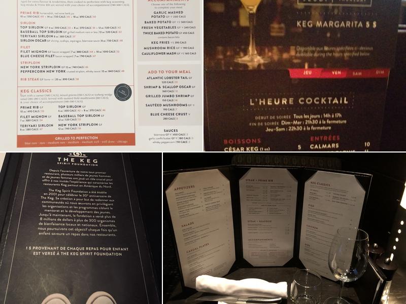 The Keg Steakhouse + Bar - Oakville Menu