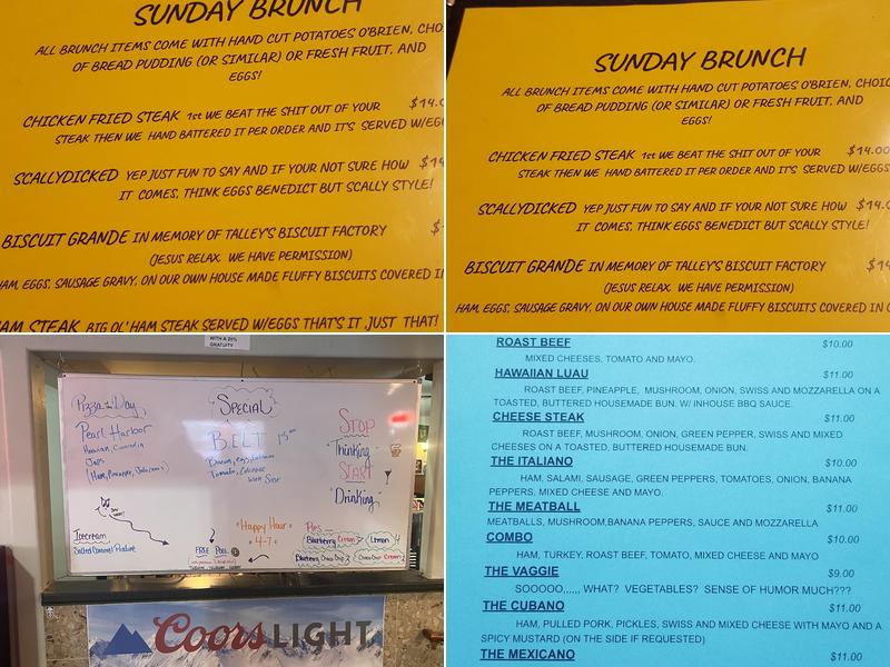 Scallywags Bar and Grill LLC Menu