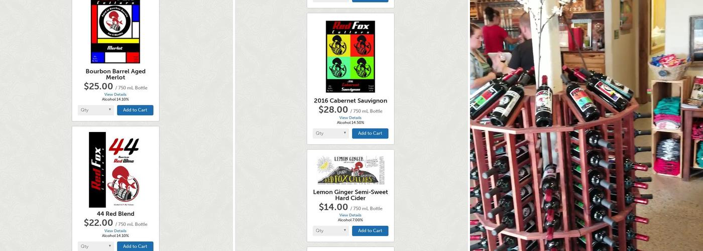 Red Fox Cellars Menu