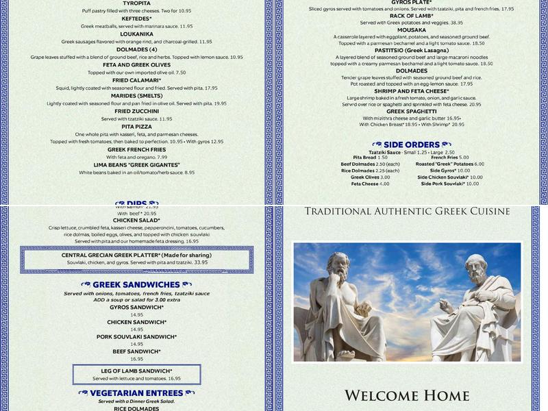 Pete's Central One Menu