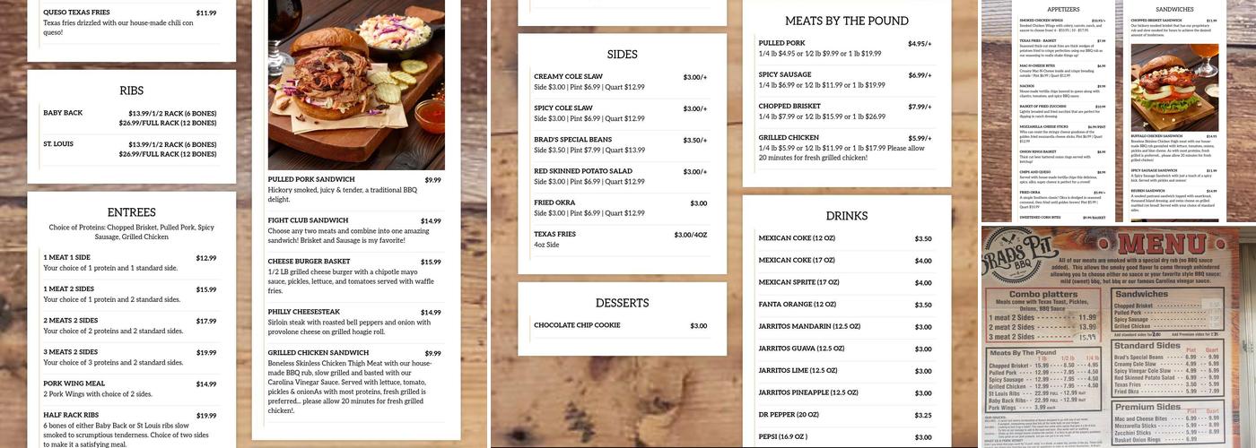 Brad's Pit BBQ Menu