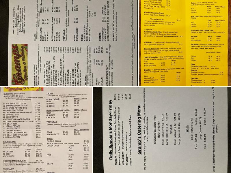Gramp's Kitchen & Catering Menu