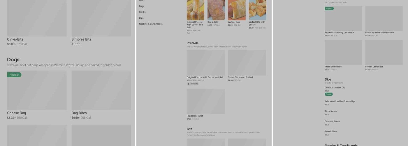 Wetzel's Pretzels Menu