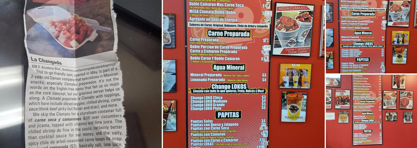 La Chulada Snacks Menu