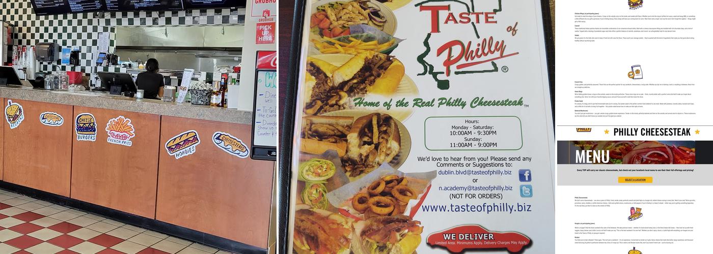 Taste of Philly S.Academy and Hancock Menu