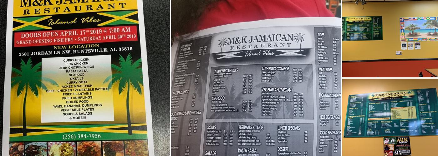 M & k Jamaican Restaurant LLC Menu