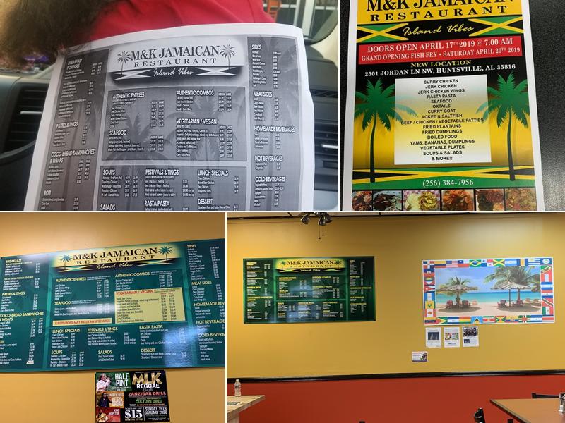M & k Jamaican Restaurant LLC Menu