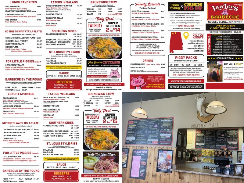 LawLers Barbecue Menu