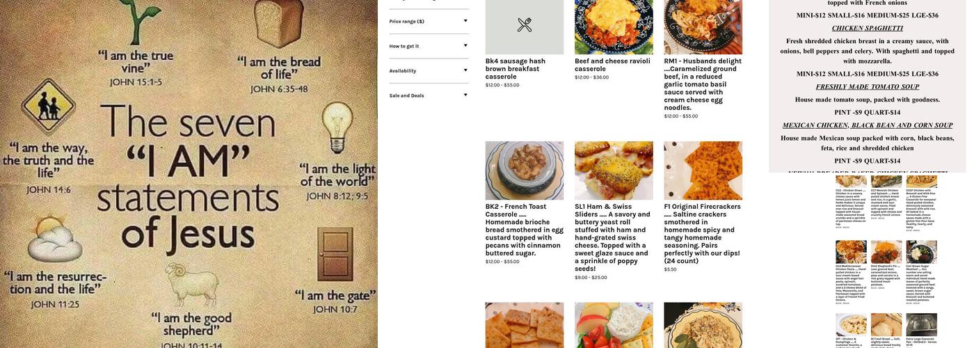 Birdie's Cup and Saucer Menu
