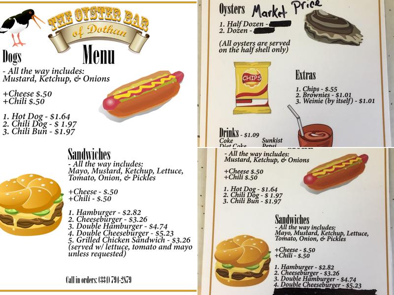 Ann’s / The Oyster Bar Menu