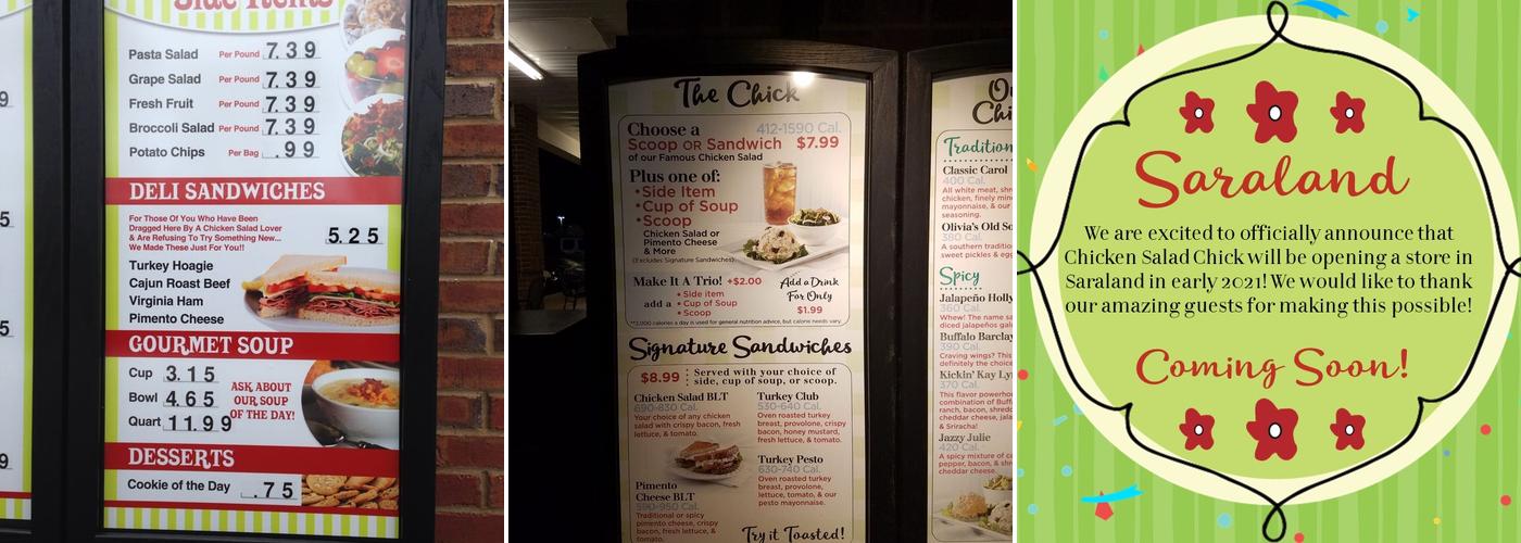 Chicken Salad Chick Menu