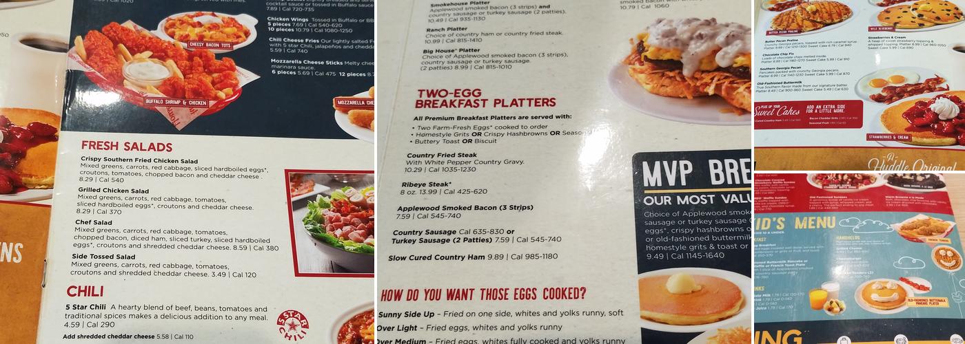 Huddle House Menu