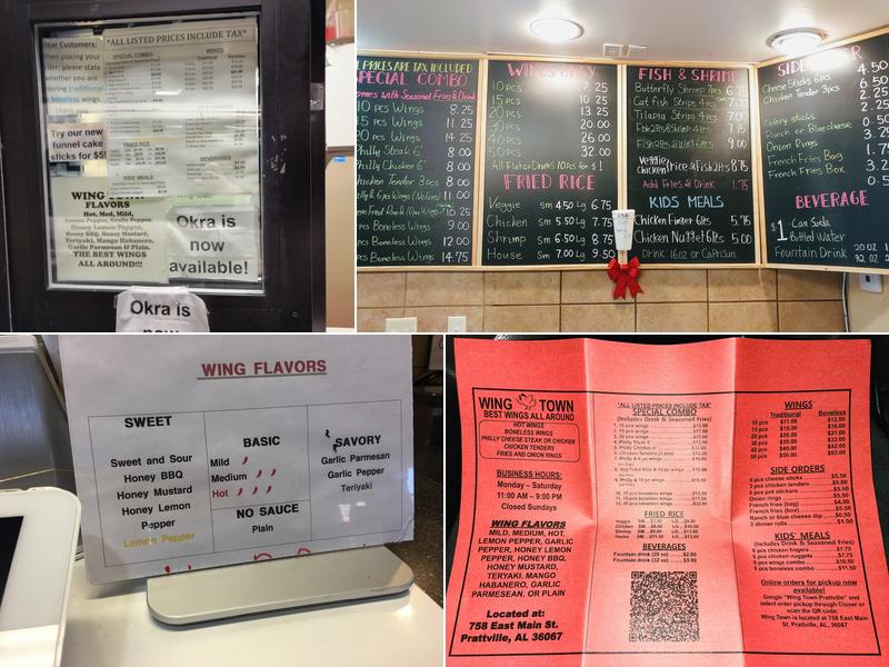 Wing Town Menu