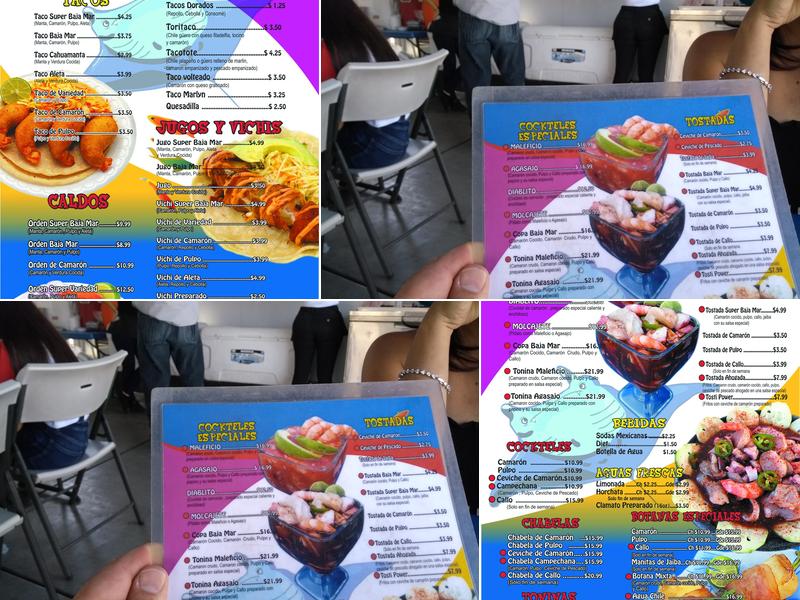Mariscos Baja Mar Menu