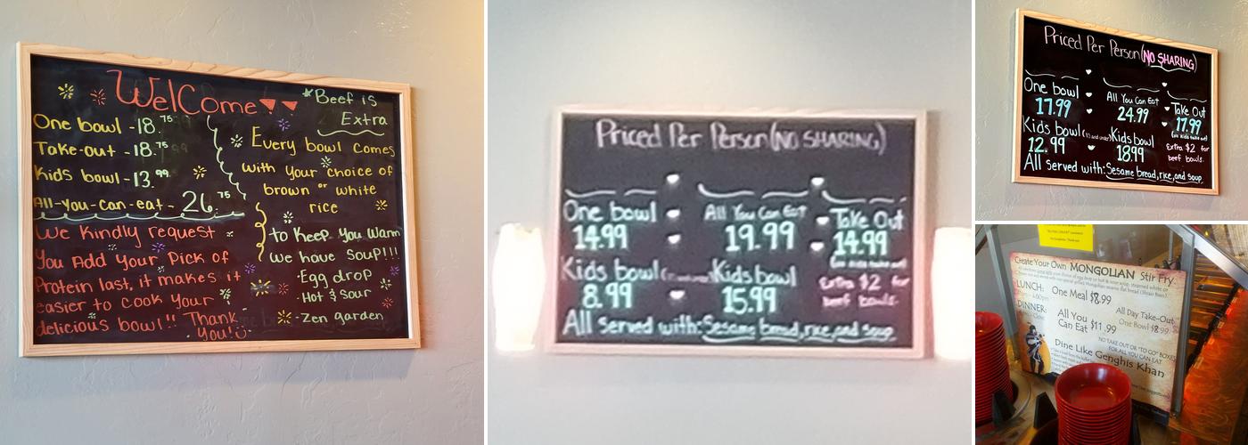 C I Chu's Mongolian BBQ Menu