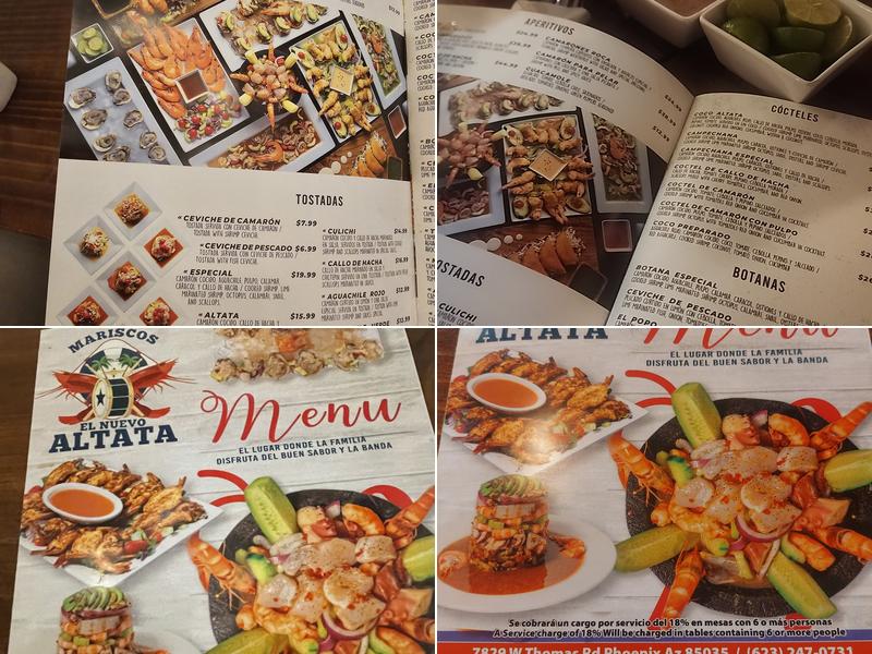 Mariscos El Nuevo Altata Menu