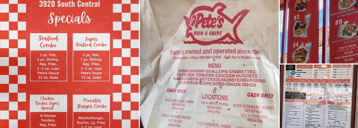 Pete's Fish & Chips Menu