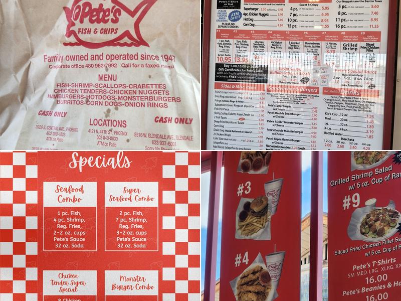 Pete's Fish & Chips Menu