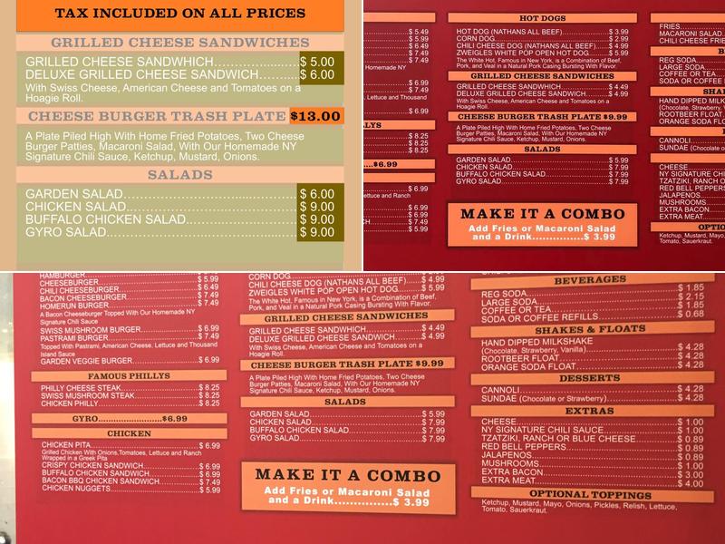 NY Hots Menu