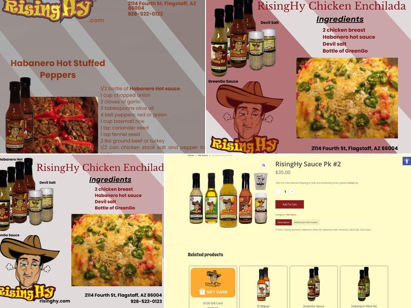 RisingHy Specialty Sauces Menu