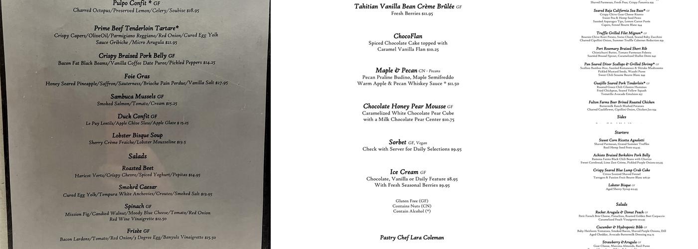 Different Pointe of View Menu