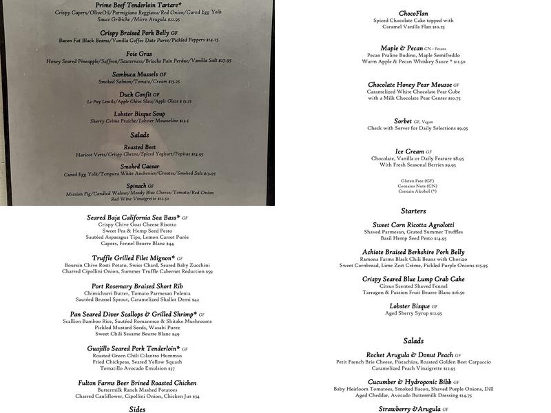 Different Pointe of View Menu