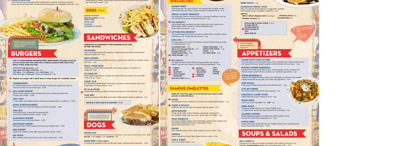 5 & Diner Menu