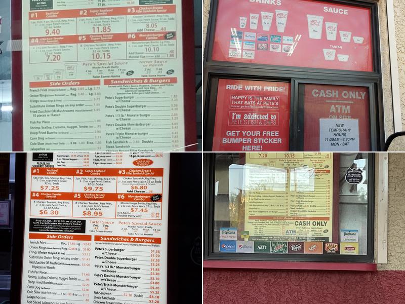 Pete's Fish & Chips Menu